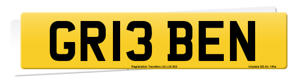 Registration number GR13 BEN